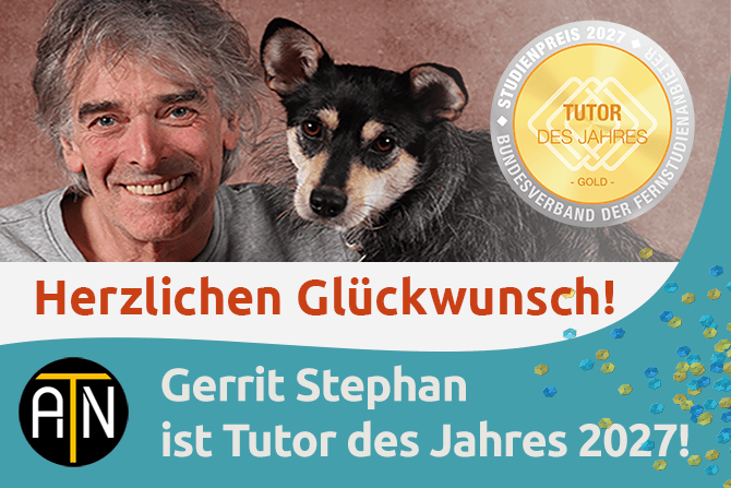 Gerrit Stephan ist Tutor des Jahres 2027 und gewinnt den begehrten Studienpreis von Fernstudiumchecke und dem Bundesverband der Fernstudienanbieter